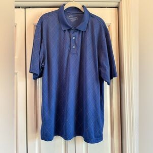 Jos. A. Bank Leadbetter, blue and gold golf shirt, XL